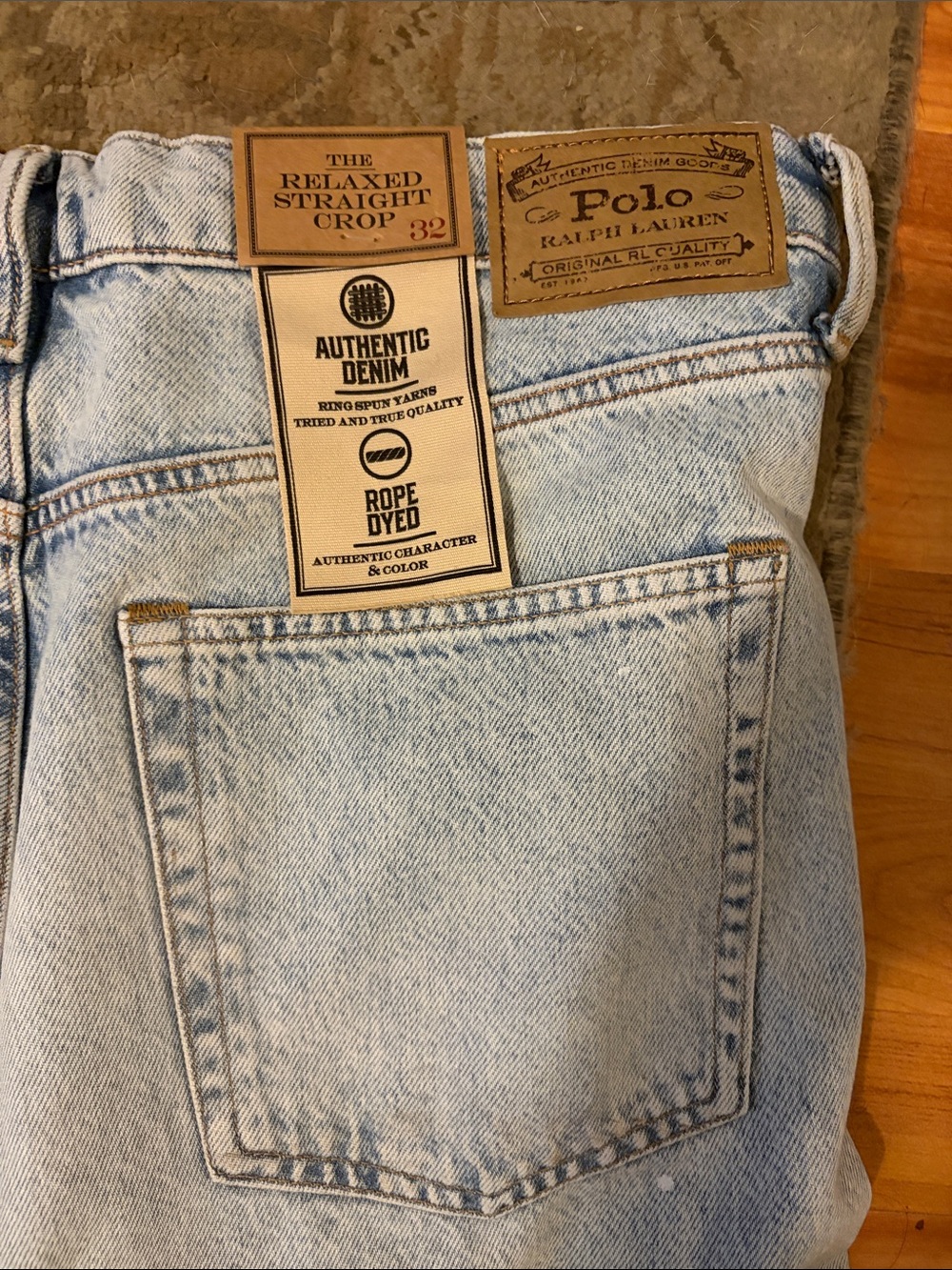 Polo by Ralph Lauren Light Blue Relaxed Straight Crop Jeans
